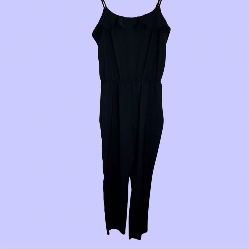 Massimo women's jump suit spaghetti strap cinched waist black medium